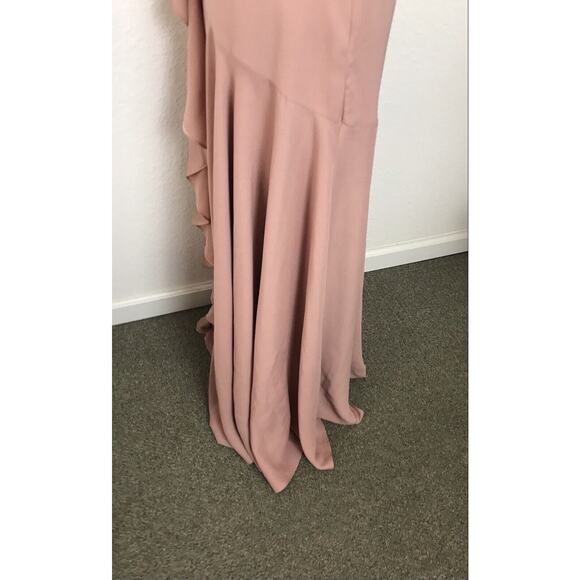 Fame and Partners Maxi Dress Gown Callais Ruffle Open Lace Up - Picture 5 of 9